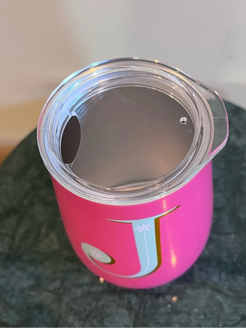 Opal House cold drink tumbler with ‘J’ initial, new without tags